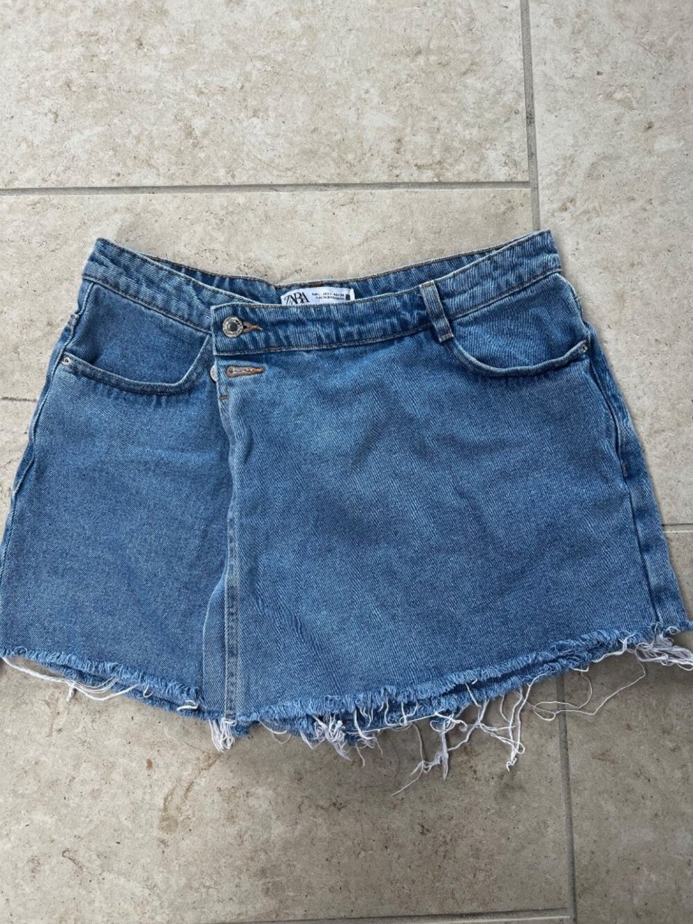 Zara Womens Denim Skort Button Up Large Y2K 90s Indie LARGE